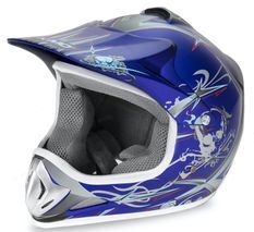 Casque enfant de cross bleu brillant Full sport