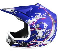 Casque enfant de cross bleu mat Full sport