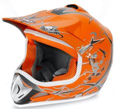 Casque enfant de cross orange brillant Full sport