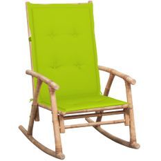 Chaise à bascule avec coussin Bambou 3