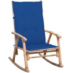 Chaise à bascule avec coussin Bambou 4