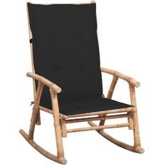 Chaise à bascule avec coussin Bambou 26