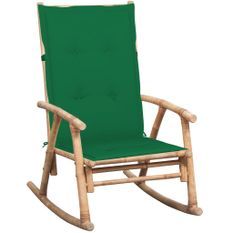 Chaise à bascule avec coussin Bambou 25