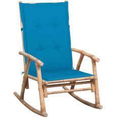 Chaise à bascule avec coussin Bambou 24