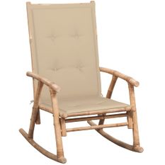 Chaise à bascule avec coussin Bambou 22