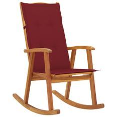 Chaise à bascule avec coussins Bois d'acacia massif 25