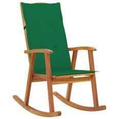 Chaise à bascule avec coussins Bois d'acacia massif 8