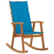 Chaise à bascule avec coussins Bois d'acacia massif 7