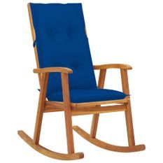Chaise à bascule avec coussins Bois d'acacia massif 12