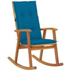 Chaise à bascule avec coussins Bois d'acacia massif 22