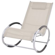 Chaise à bascule d'extérieur Crème Textilène