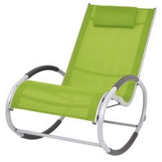 Chaise à bascule d'extérieur Vert Textilène