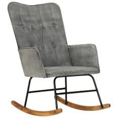 Chaise à bascule gris vintage toile