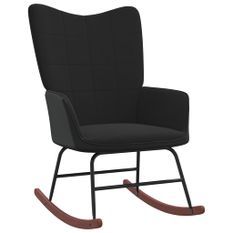 Chaise à bascule Noir Velours et PVC