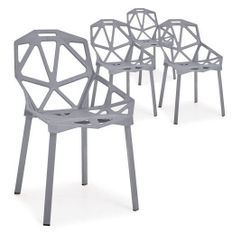 Chaise araignée grise Arany - Lot de 4