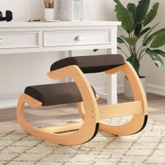 Chaise assis-genoux marron 55x84x55 cm contreplaqué de bouleau