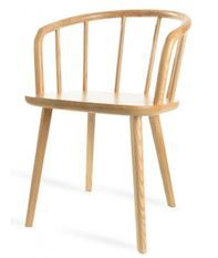 Chaise avec accoudoir en bois de hêtre naturel Rayno