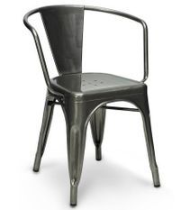 Chaise avec accoudoirs industrielle acier bronze Woody