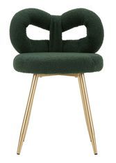 Chaise Ilary verte design bouclée élégant