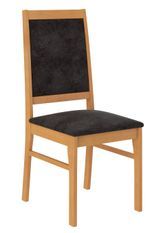 Chaise bois clair de hêtre et tissu 34 couleurs Klarika