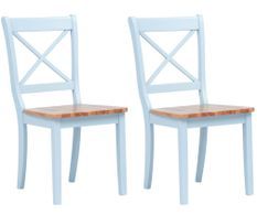 Chaise bois massif blanc et bois clair Aero - Lot de 2