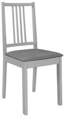 Chaise caoutchouc massif et tissu gris Vil - Lot de 2