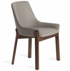 Chaise contemporaine bois frêne et simili cuir Sylva - Lot de 2