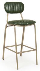 Chaise de bar acier vert et doré Addy hauteur d'assise 73 cm