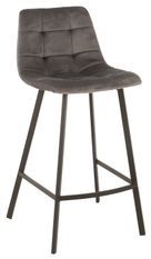 Chaise de bar métal gris Benji L 47 cm
