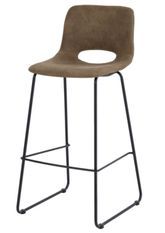 Chaise de bar polyester imitation cuir avec pieds en métal Roxane