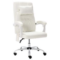 Chaise de bureau de massage Blanc Similicuir