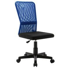 Chaise de bureau Noir et bleu 44x52x100 cm Tissu en maille
