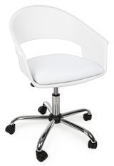 Chaise de bureau pivotante plastique blanc Waly