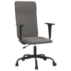 Chaise de bureau réglable en hauteur gris foncé tissu