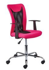 Chaise de bureau réglable simili cuir rose et noir Roll