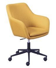 Chaise de bureau réglable tissu jaune Zenit
