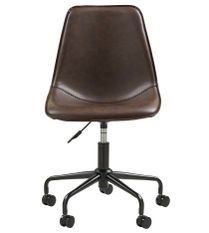 Chaise de bureau simili cuir marron MONACO – Élégance épurée