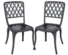 Lot de 2 chaises de jardin en aluminium anthracite FAZOLA
