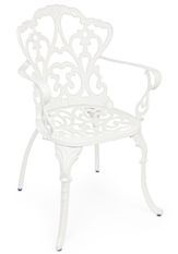 Chaise de jardin aluminium moulée blanc Vikola - Lot de 2
