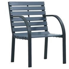 Chaise de jardin bois massif gris et métal Dinma - Lot de 2