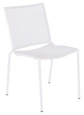Chaise de jardin en acier blanc Loanne - Lot de 4