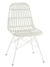 Chaise de jardin métal et plastique blanc Shiro L 56.5 cm