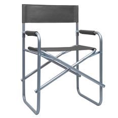 Chaise de jardin pliable gris et métal gris Acini - Lot de 2