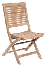 Chaise de jardin pliante en bois teck naturel Marina - Lot de 2