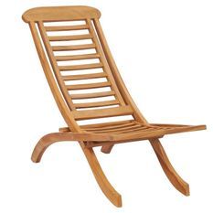 Chaise de jardin pliante teck massif clair Isser
