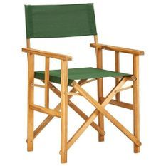 Chaise de jardin polyester vert et acacia massif Maer