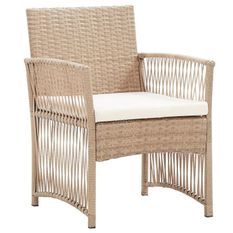 Chaise de jardin tissu blanc et résine beige Ragen - Lot de 2