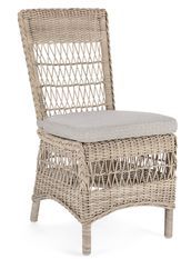 Chaise de jardin tressages fibres synthétiques beige Guliver