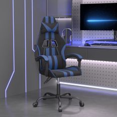 Chaise de jeu Noir et bleu Similicuir 2
