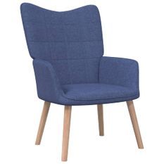 Chaise de relaxation 62x68,5x96 cm Bleu Tissu 3